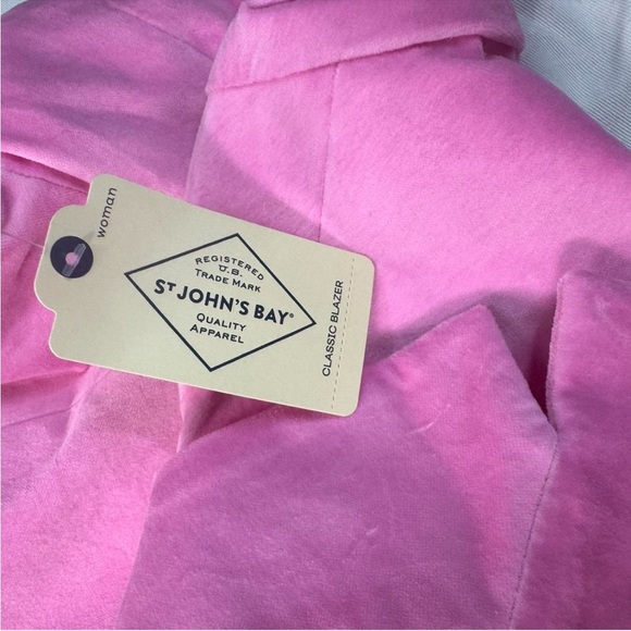 St. John's Bay Vibrant Pink Velour Women's Blazer - Picture 6 of 7